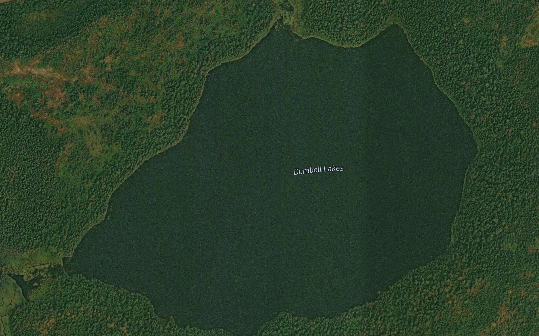 Satellite map of the Dumbell Lakes