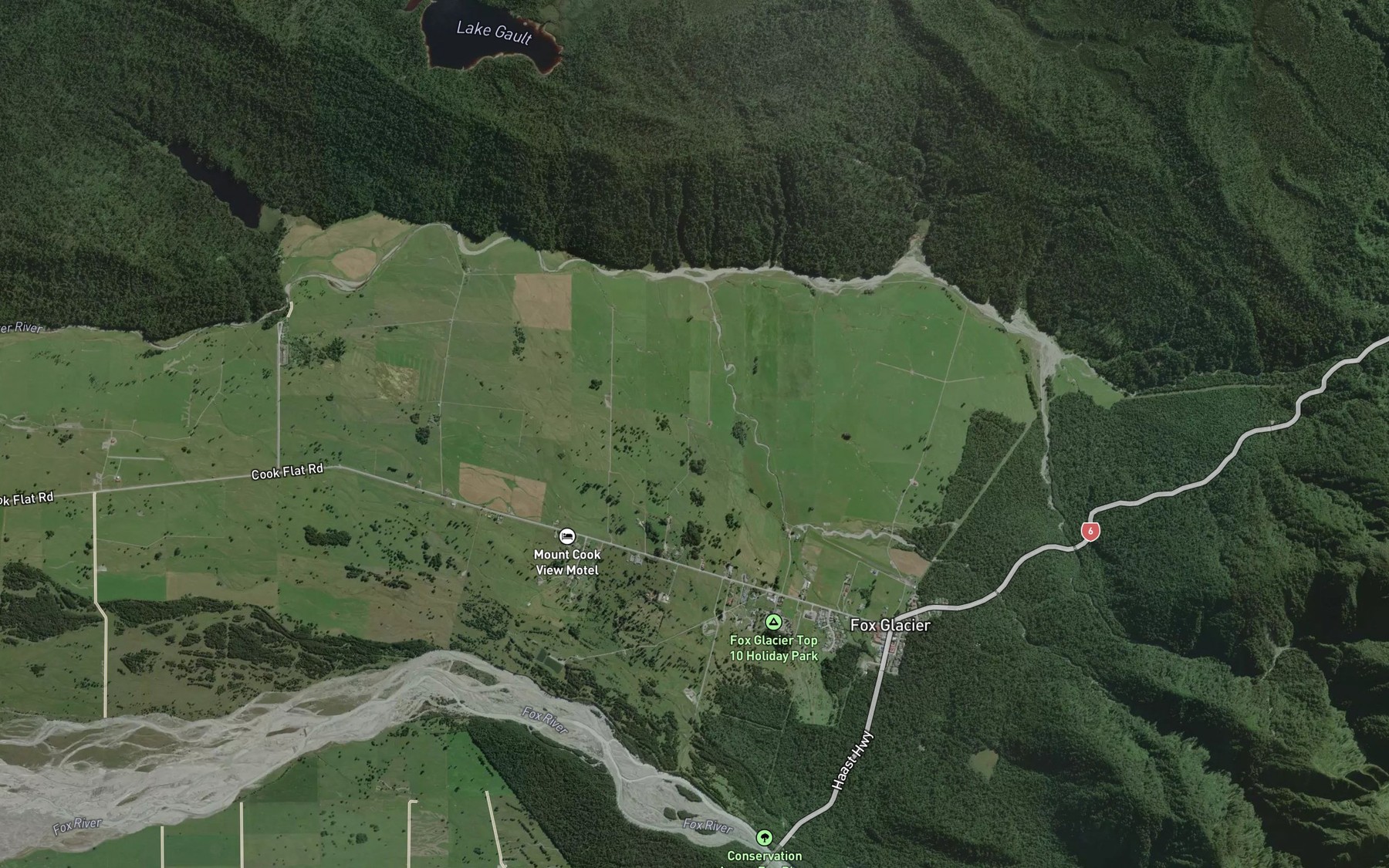 Satellite map of the Bull Creek