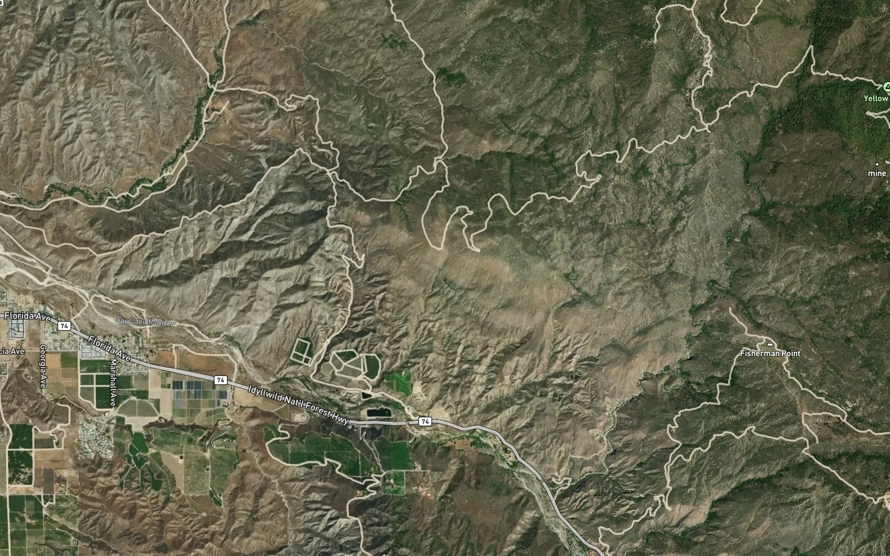 Satellite map of the Oak Spring
