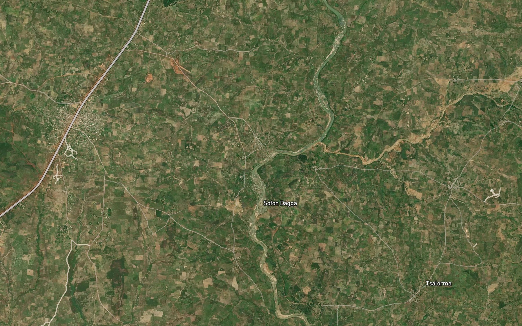 Satellite map of the River Dagga