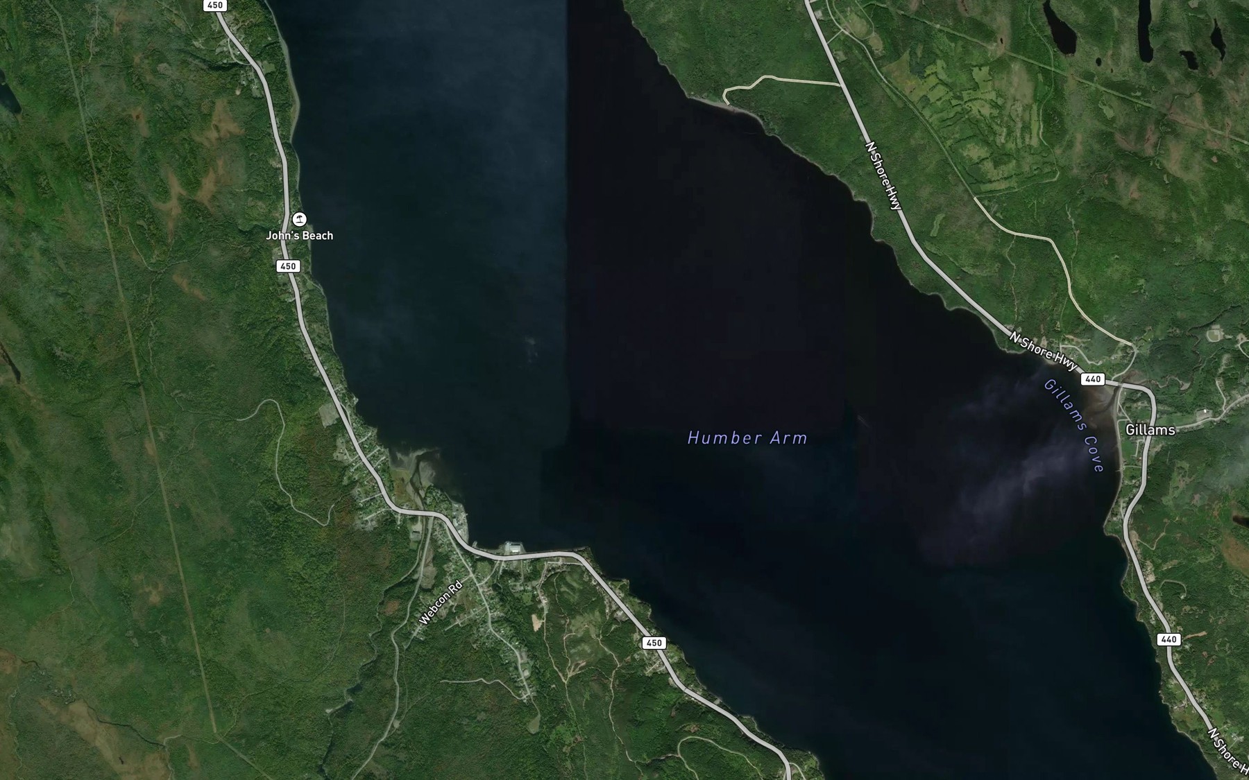 Satellite map of the Benoit's Cove