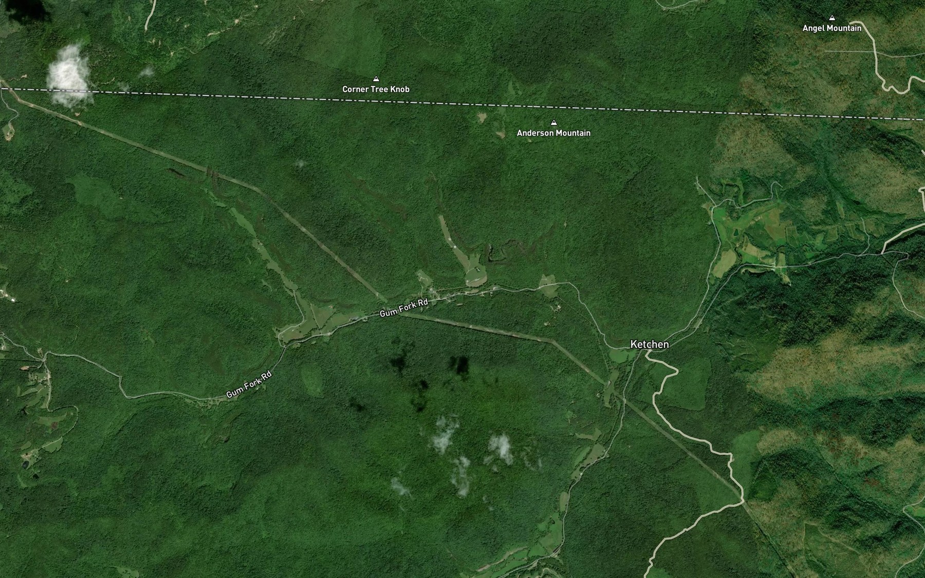 Satellite map of the Davis Branch