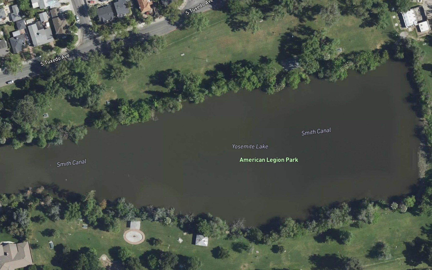 Satellite map of the Yosemite Lake