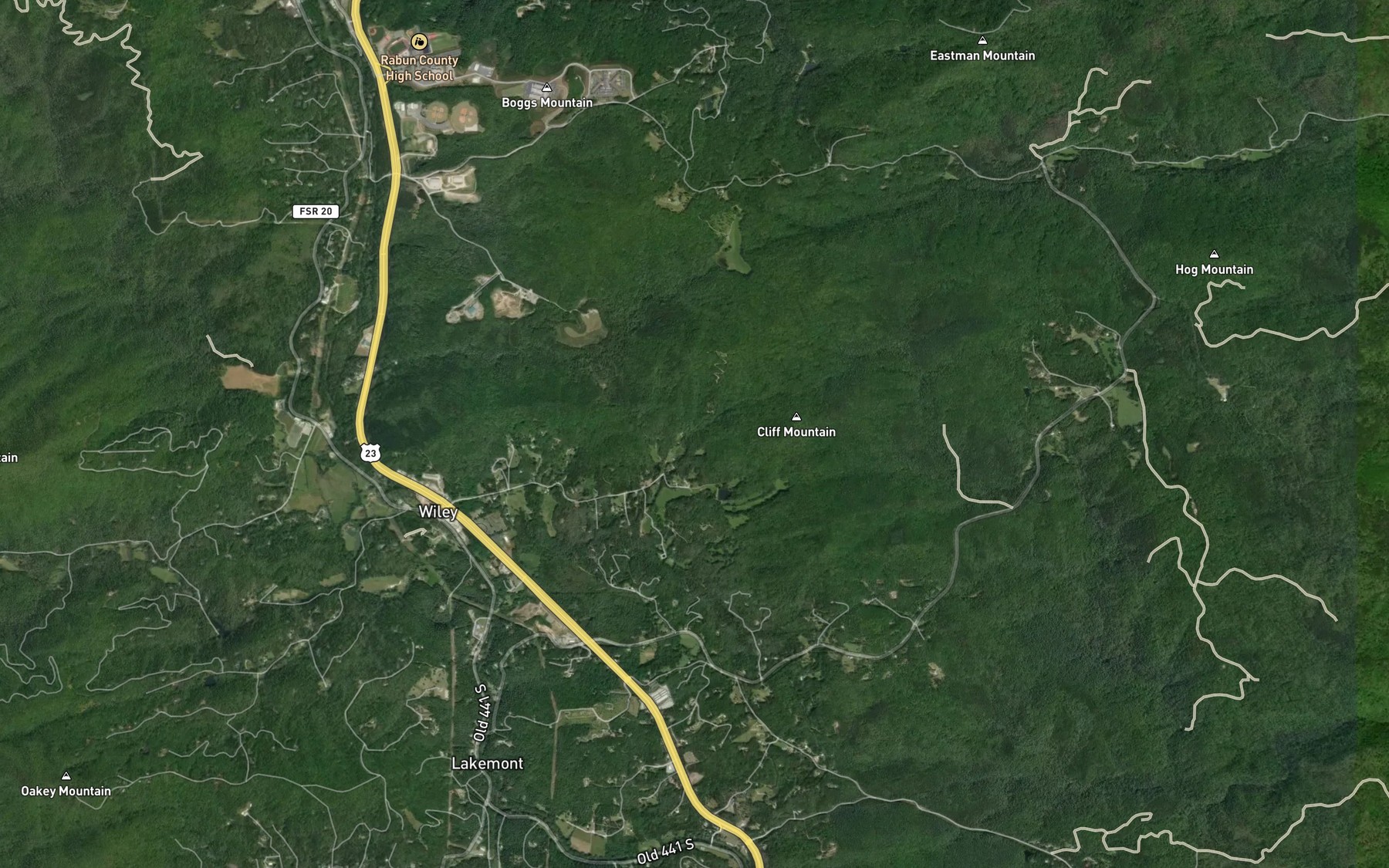 Satellite map of the Blalock Lake