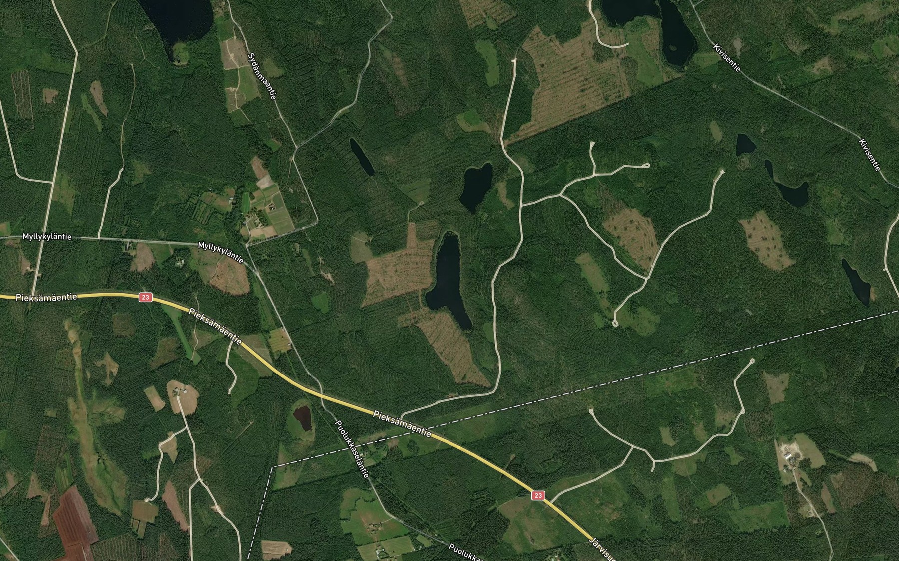 Satellite map of the Iso Haukilampi