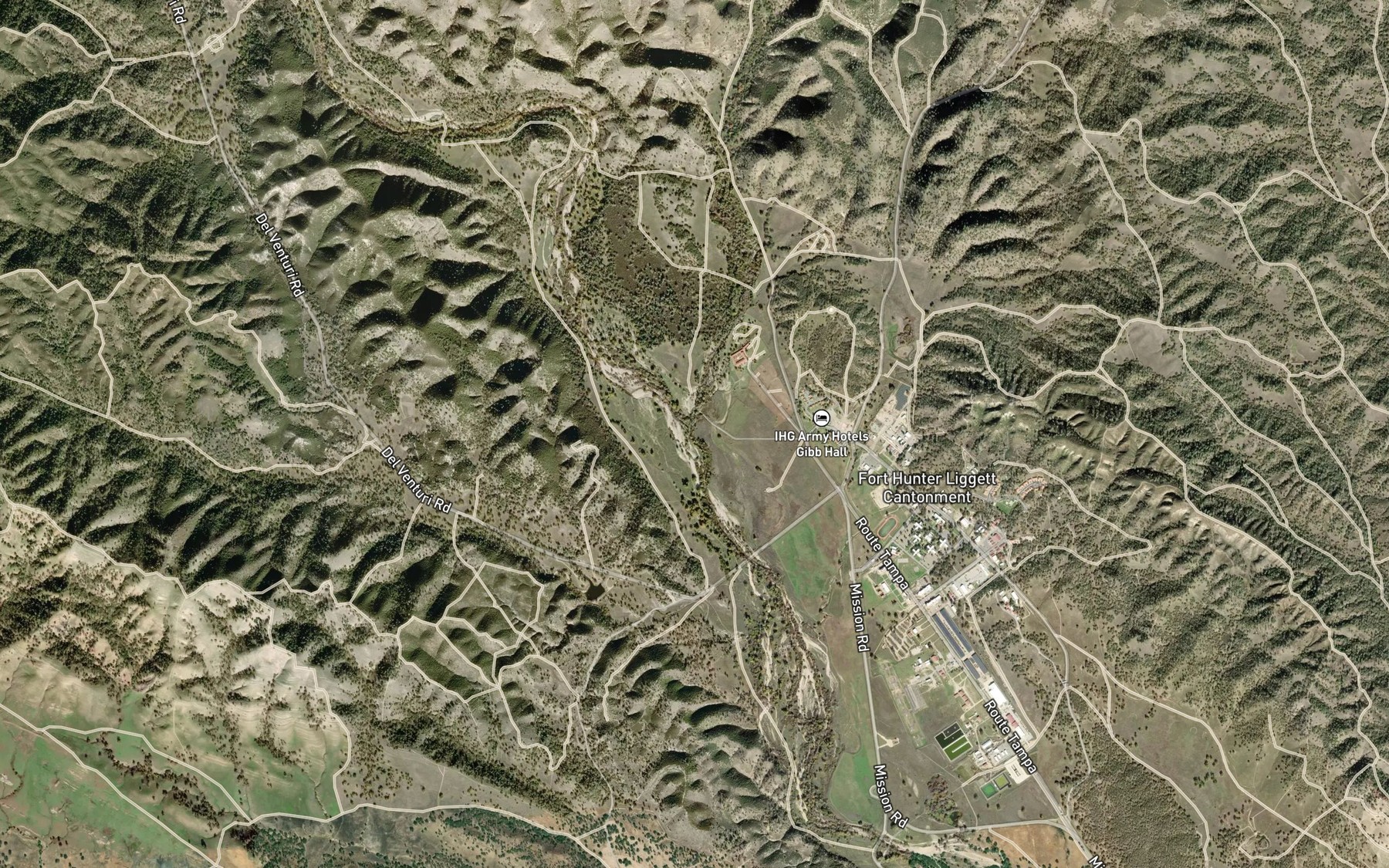 Satellite map of the Mission Creek