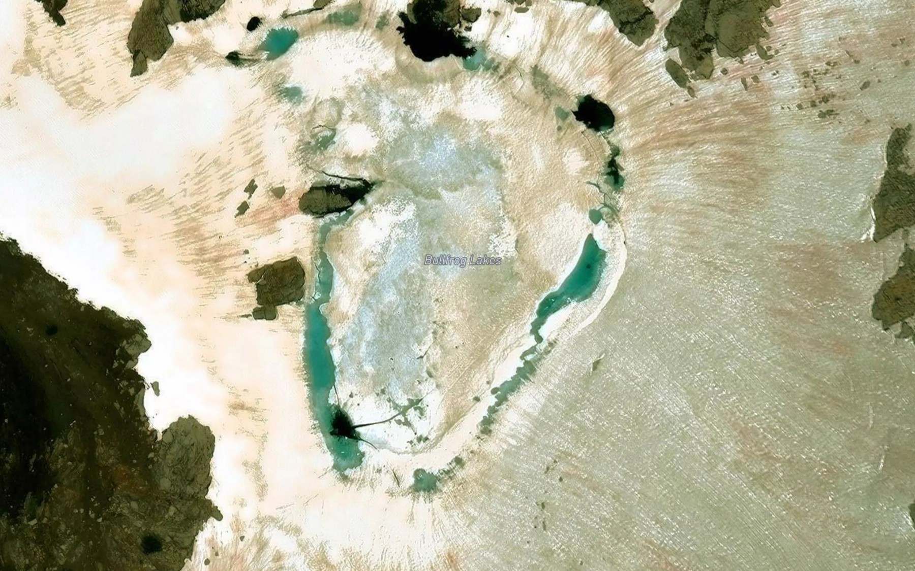 Satellite map of the Bullfrog Lakes