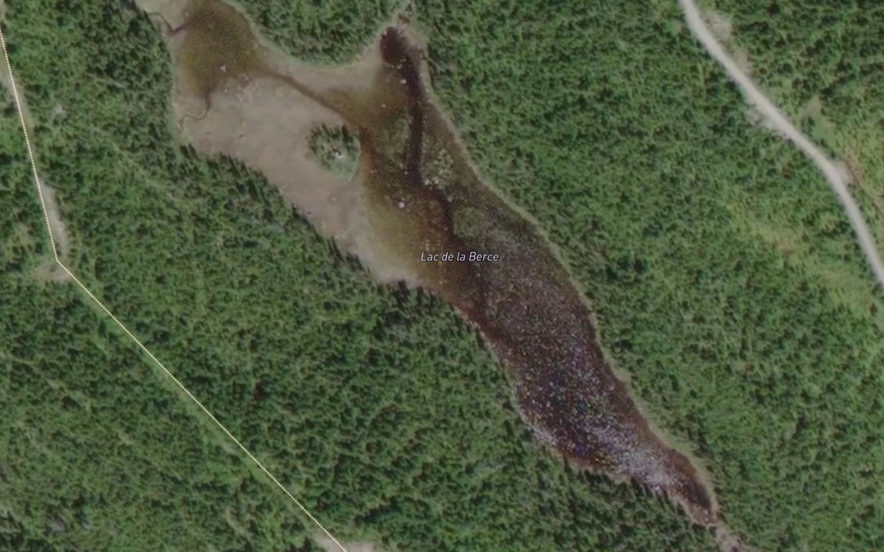 Satellite map of the Lac de la Berce