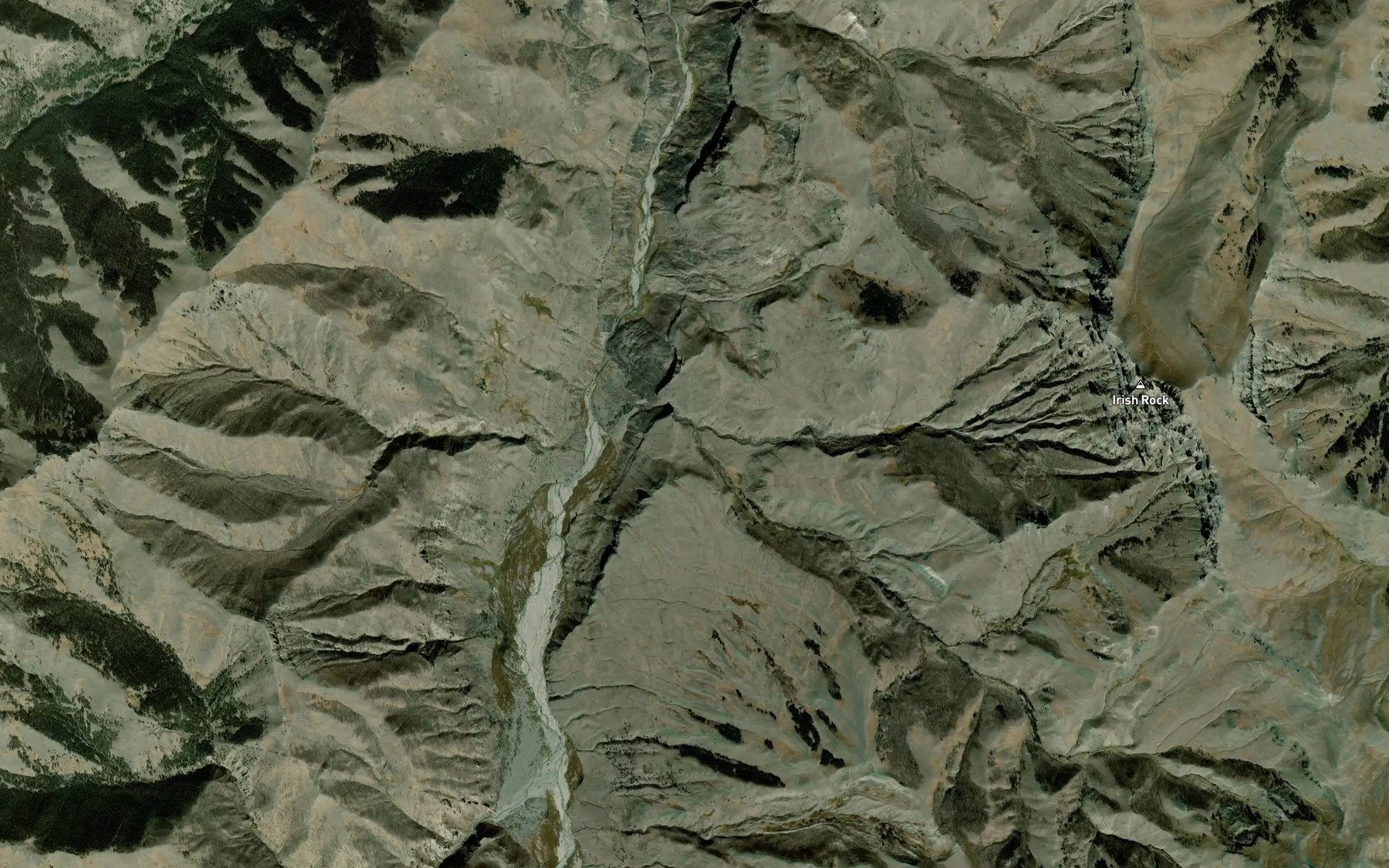 Satellite map of the Ross Creek