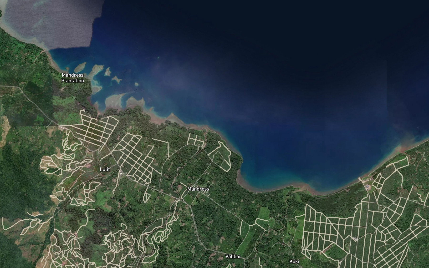 Satellite map of the Tavalue River
