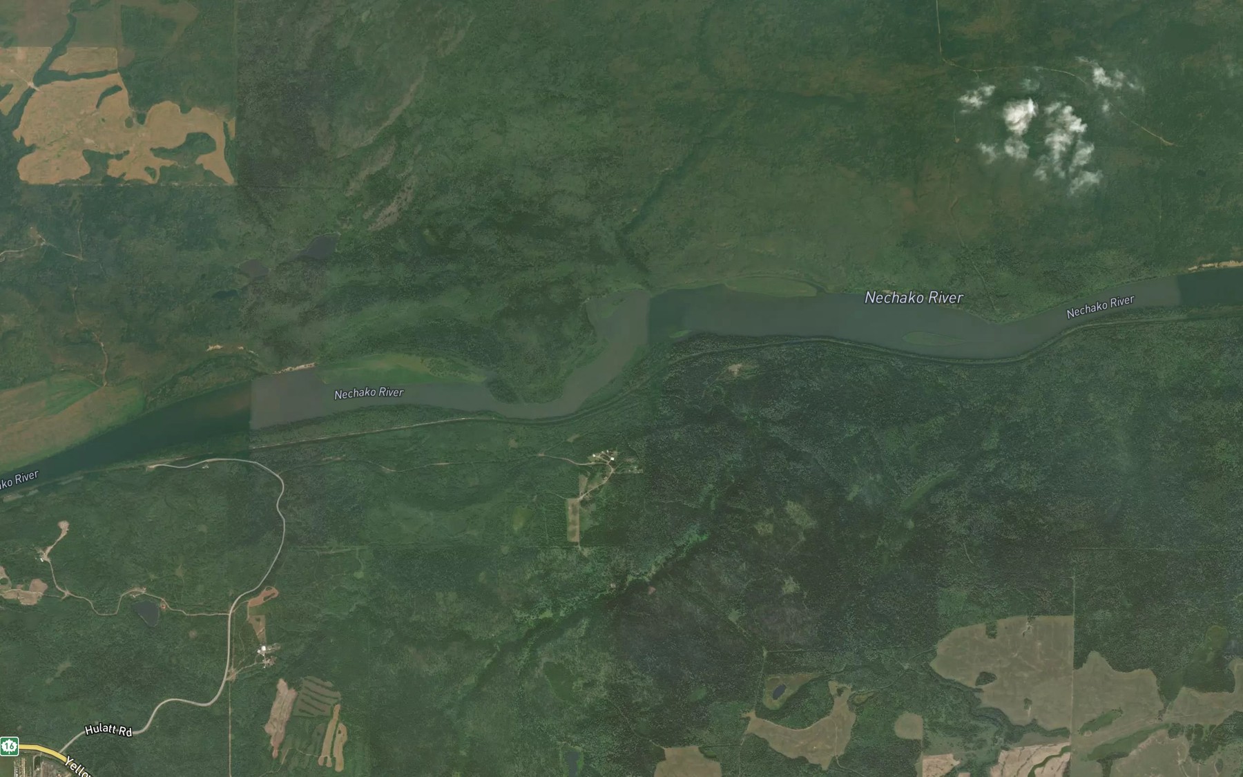 Satellite map of the Hulatt Creek