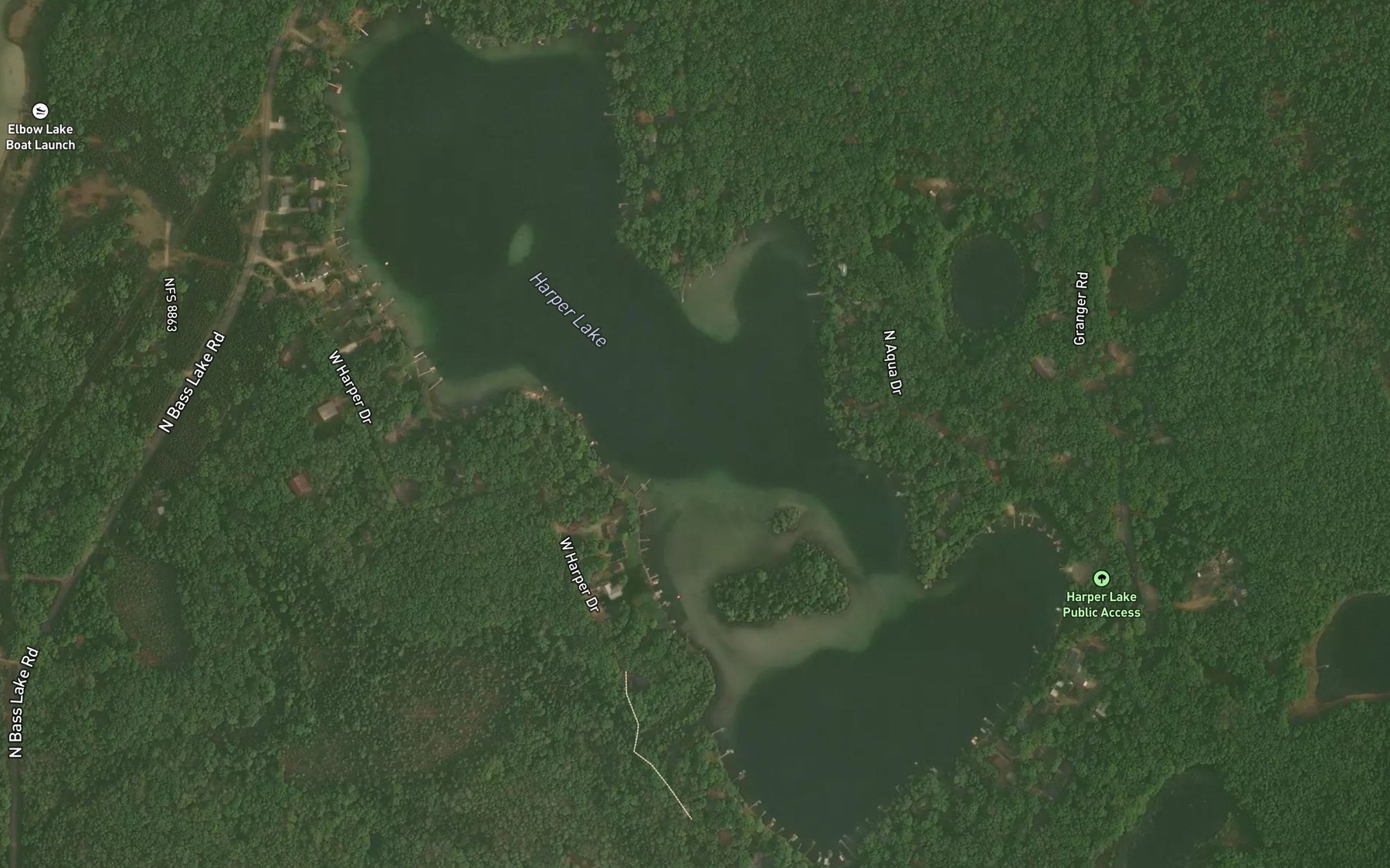 Satellite map of the Harper Lake