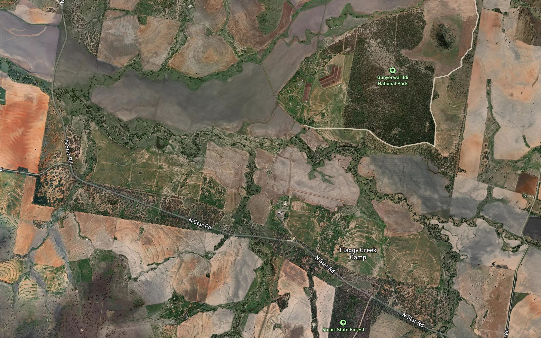 Satellite map of the Postmans Gully