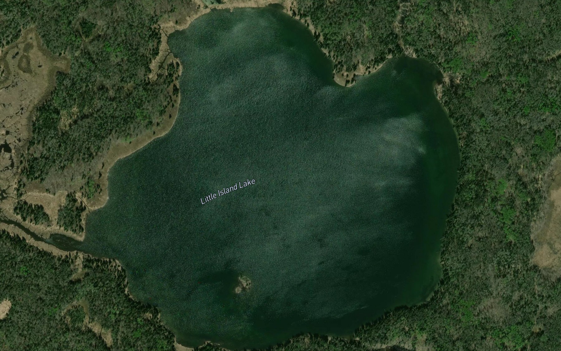 Satellite map of the Little Island Lake