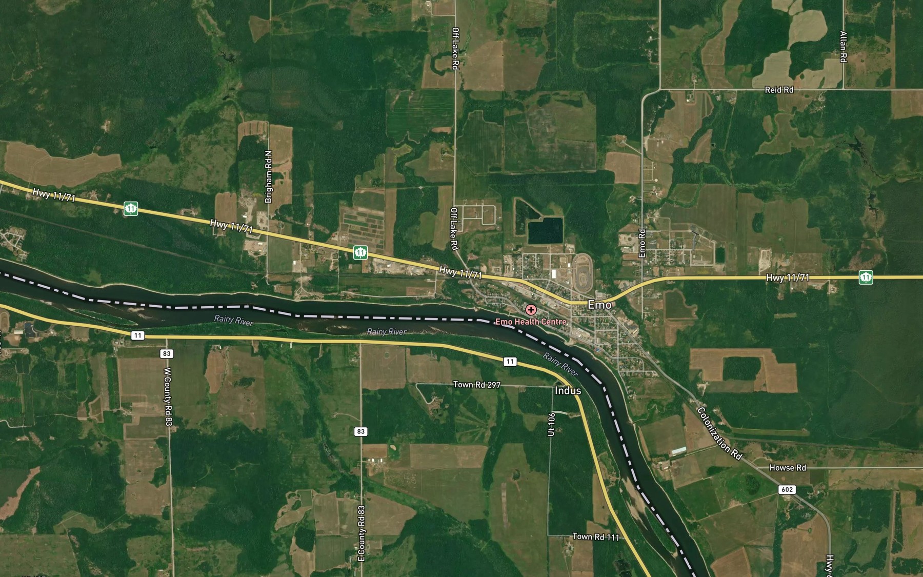 Satellite map of the Everett Creek