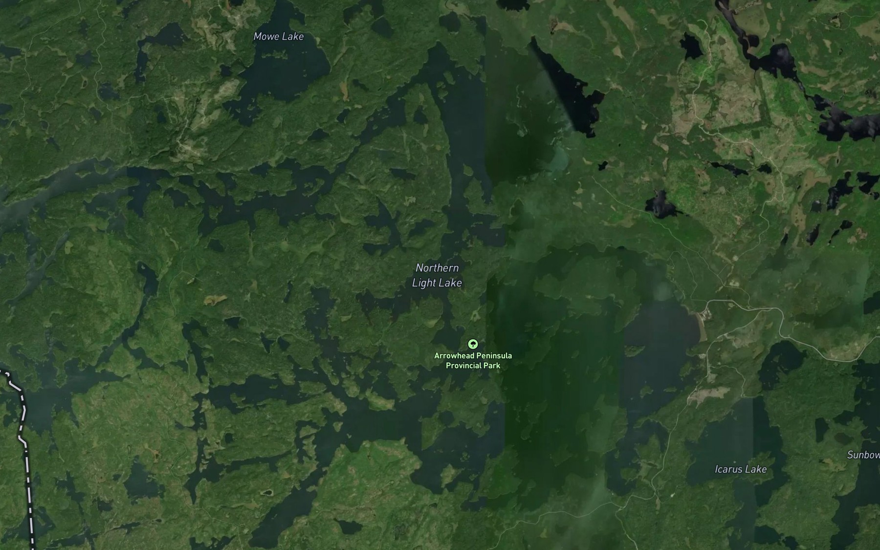 Satellite map of the Northern Light Lake