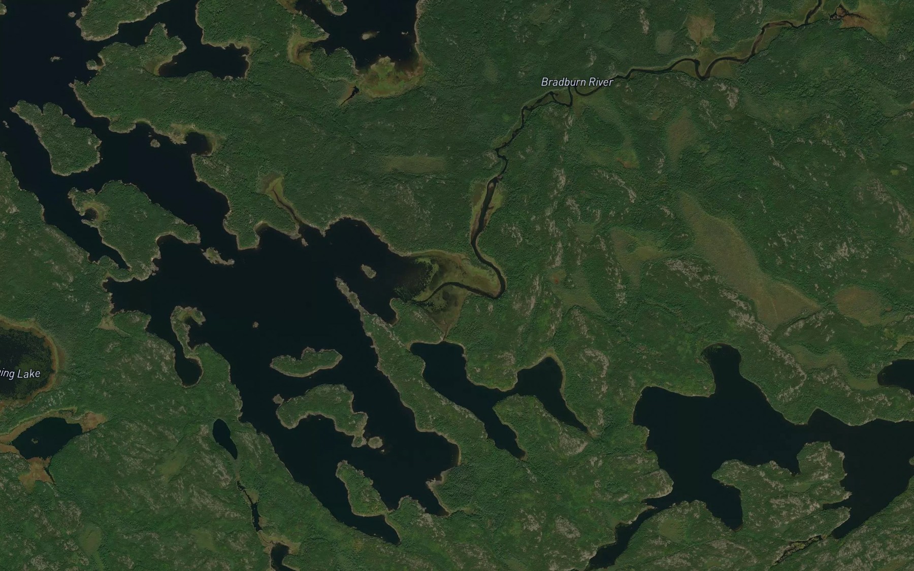 Satellite map of the Bradburn River
