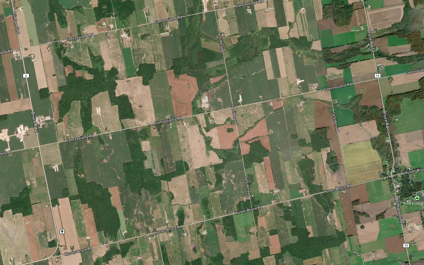 Satellite map of the Belmore Creek