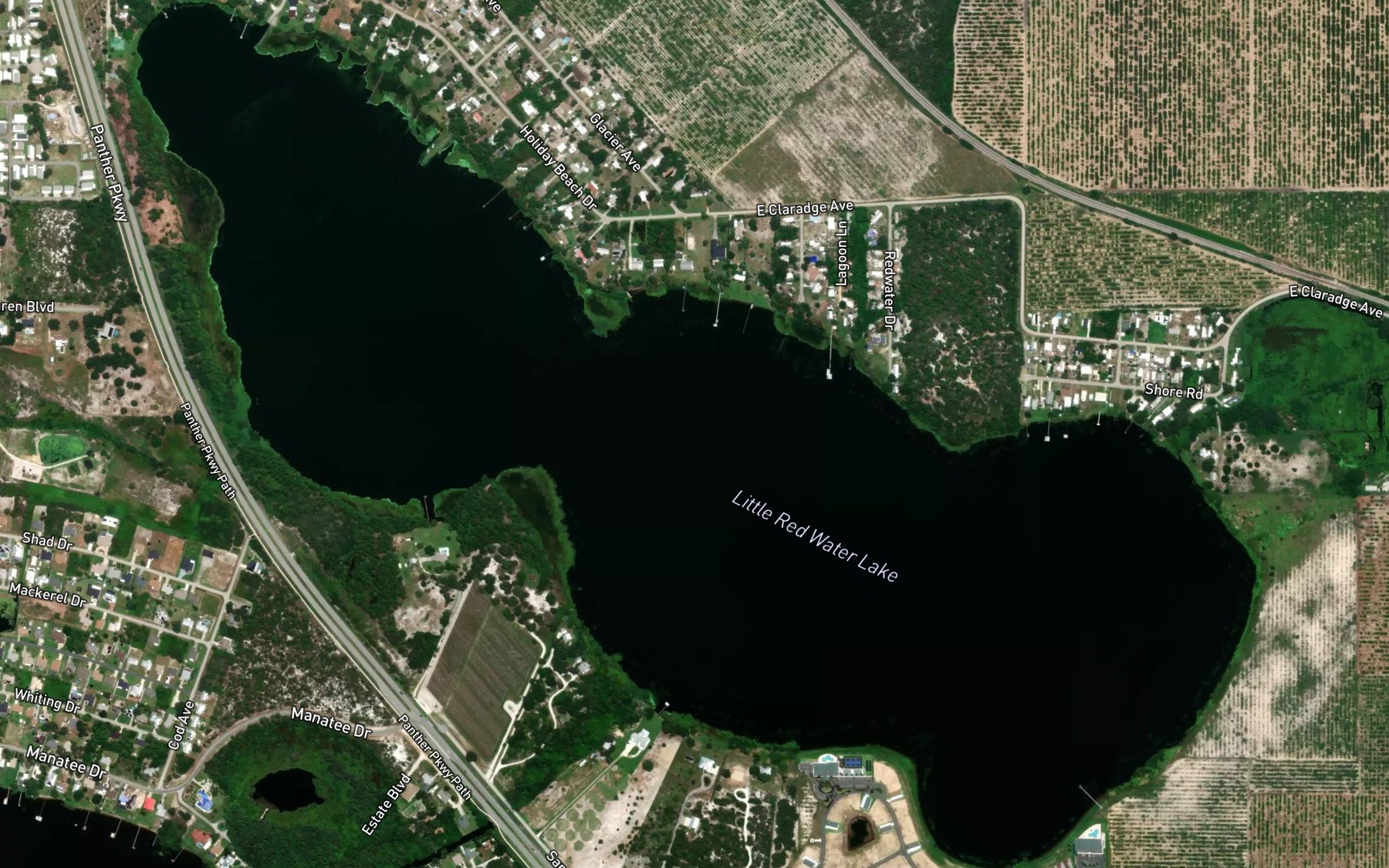 Satellite map of the Little Red Water Lake