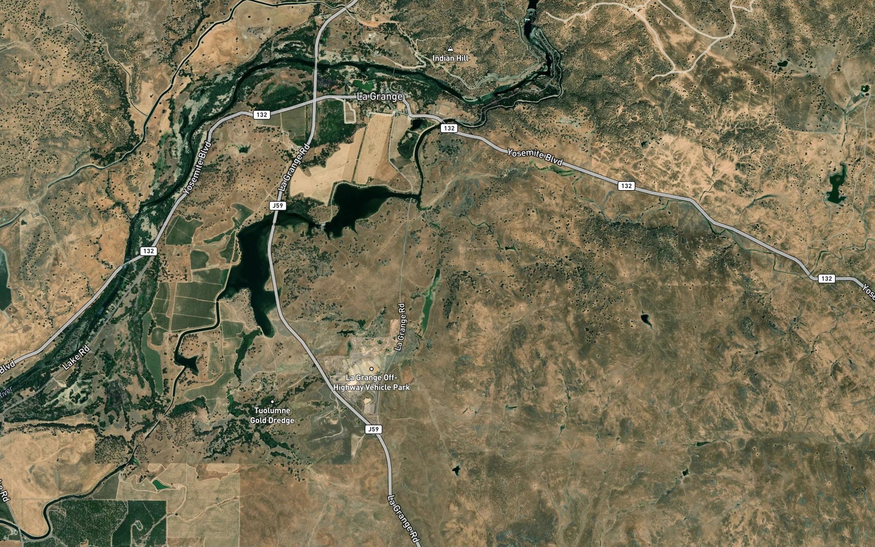 Satellite map of the Cardoza Lake
