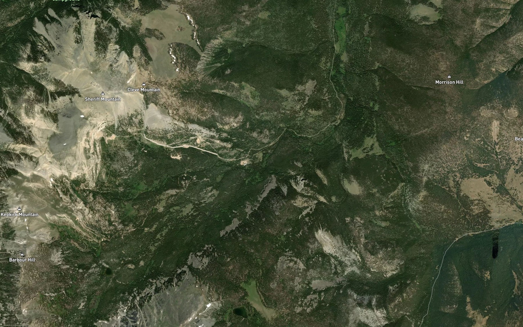 Satellite map of the Sappington Creek