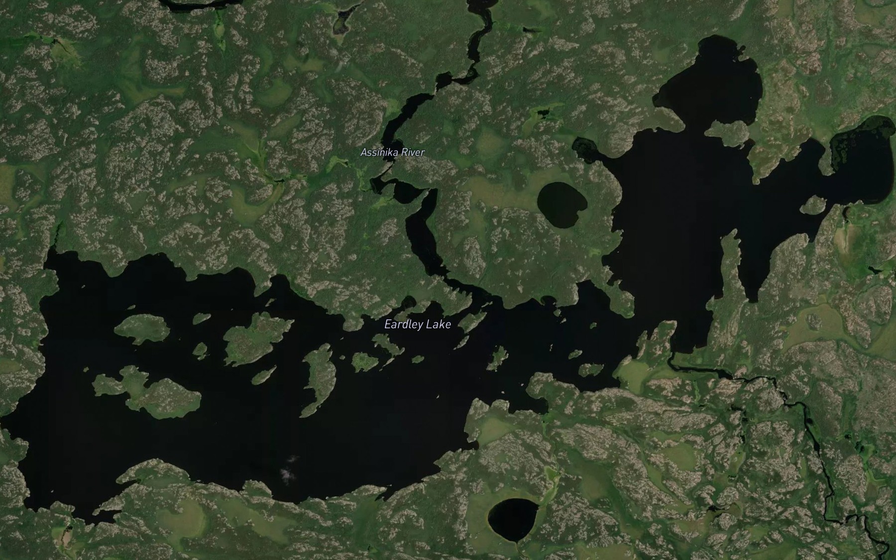 Satellite map of the Eardley Lake