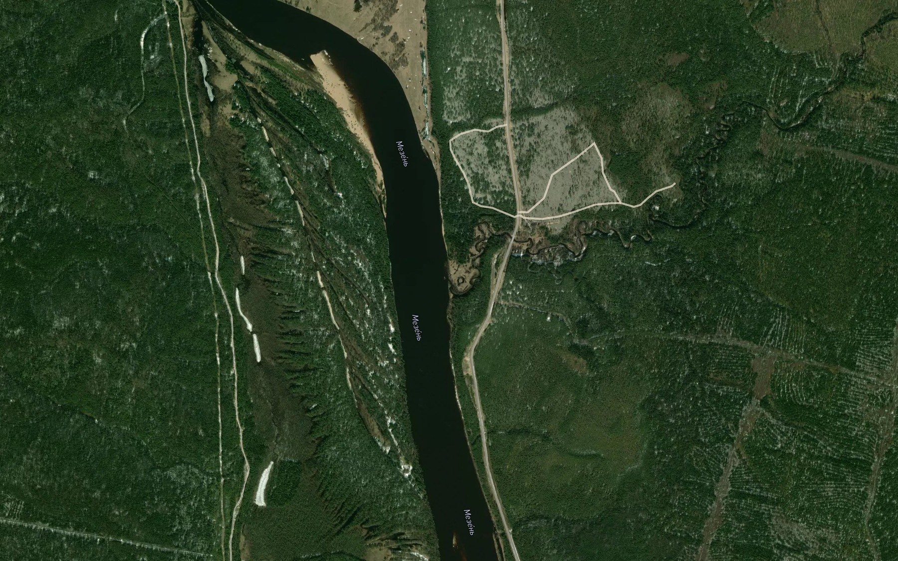 Satellite map of the Lezh'