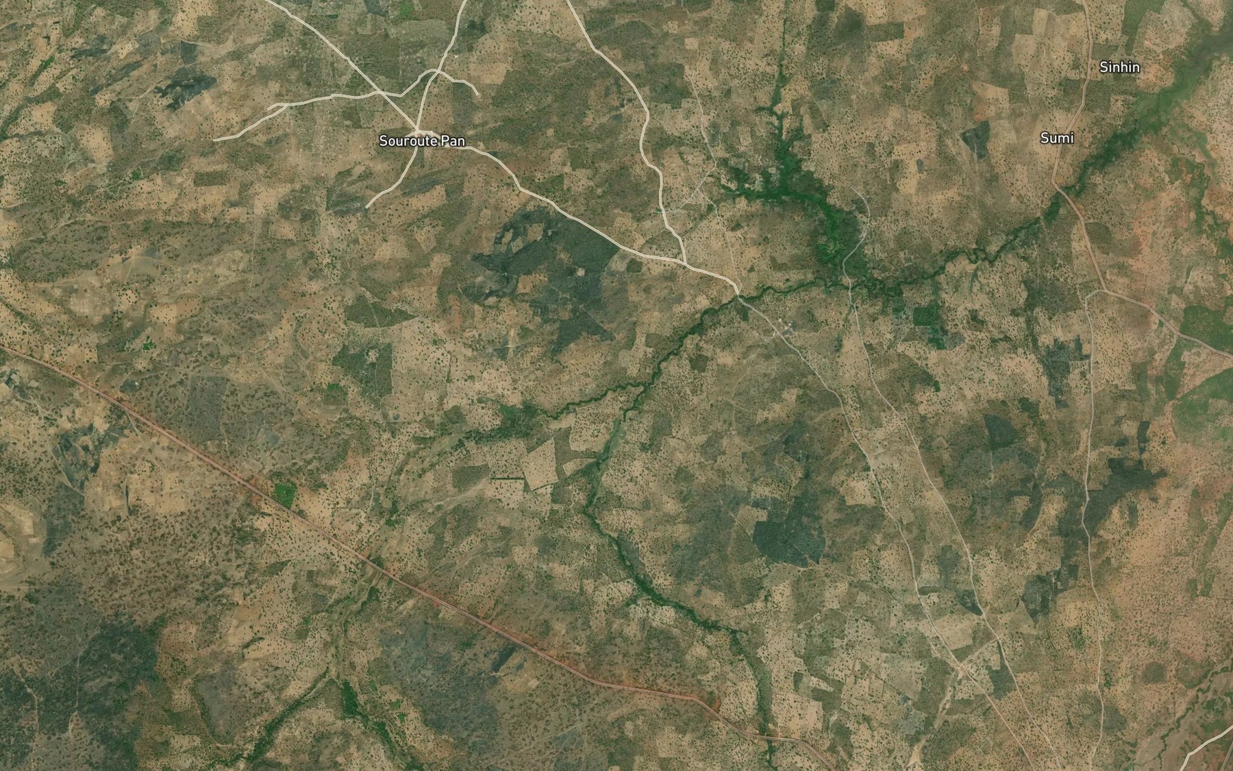 Satellite map of the Souroute