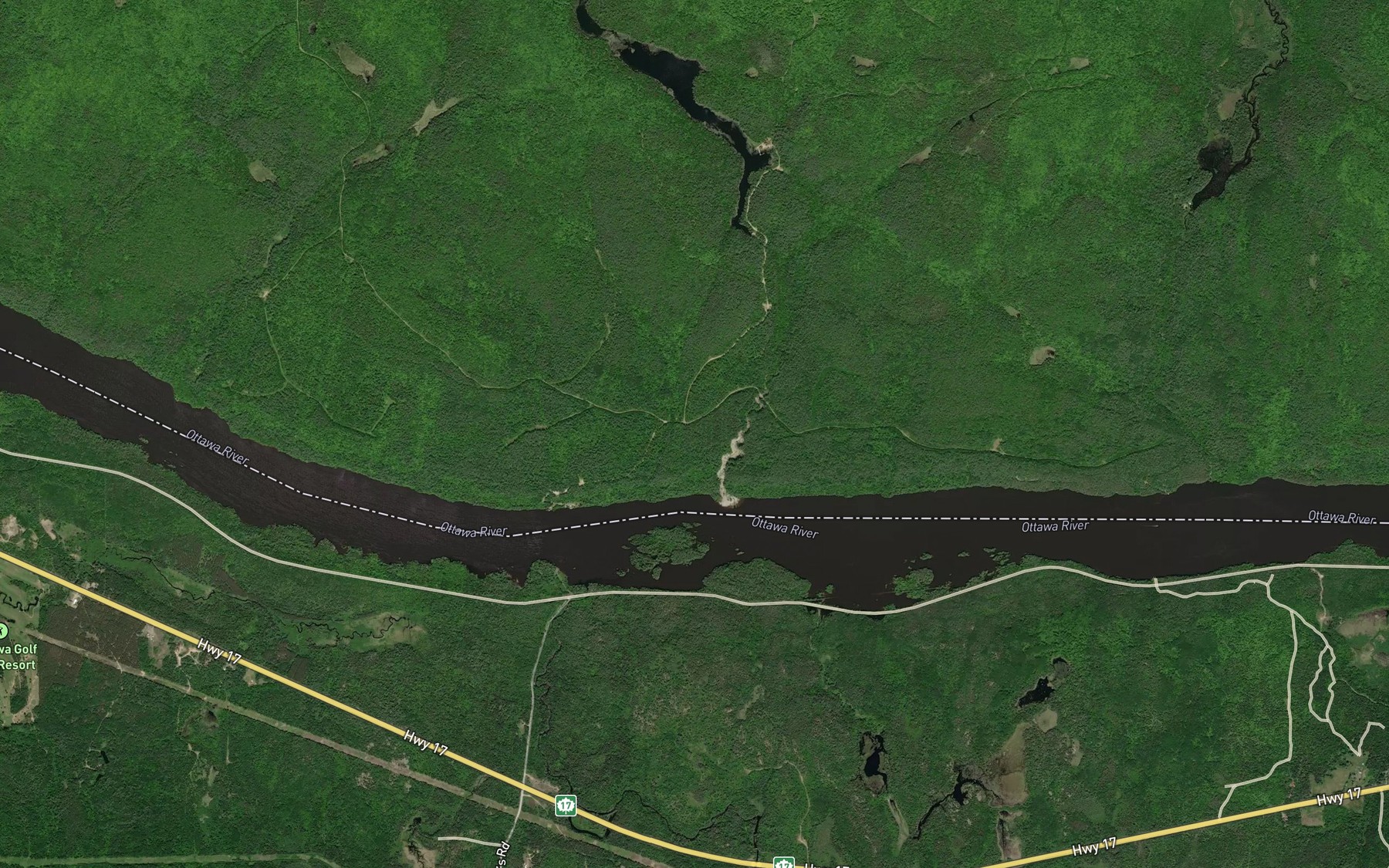 Satellite map of the Crique Pill