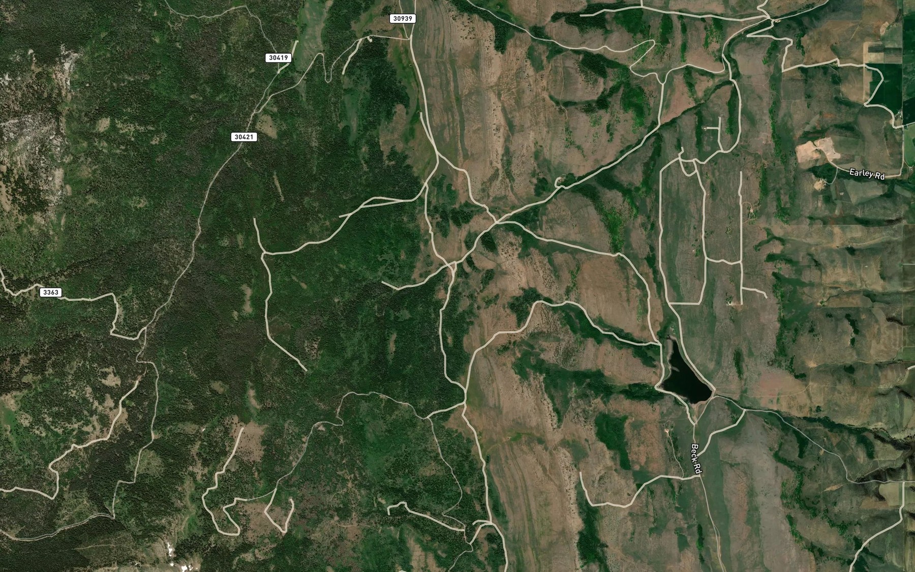 Satellite map of the Miles Canyon Spring