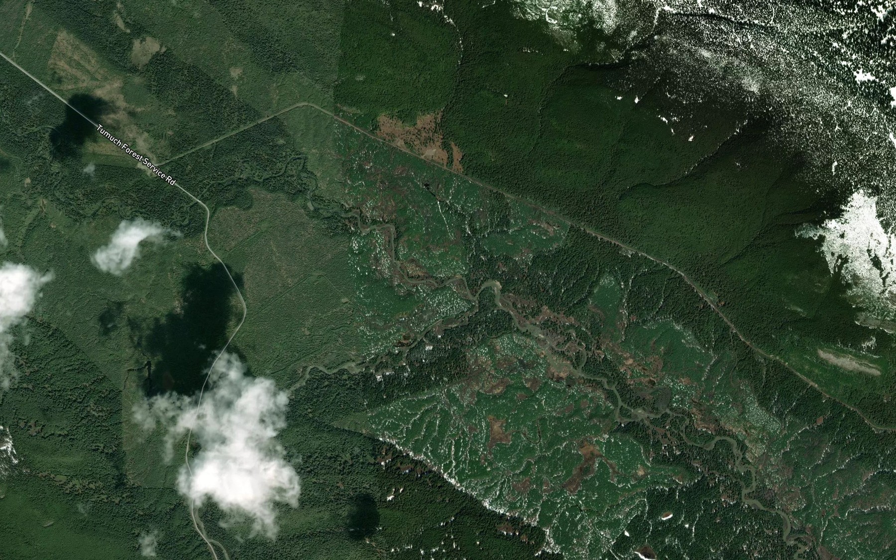 Satellite map of the Everett Creek