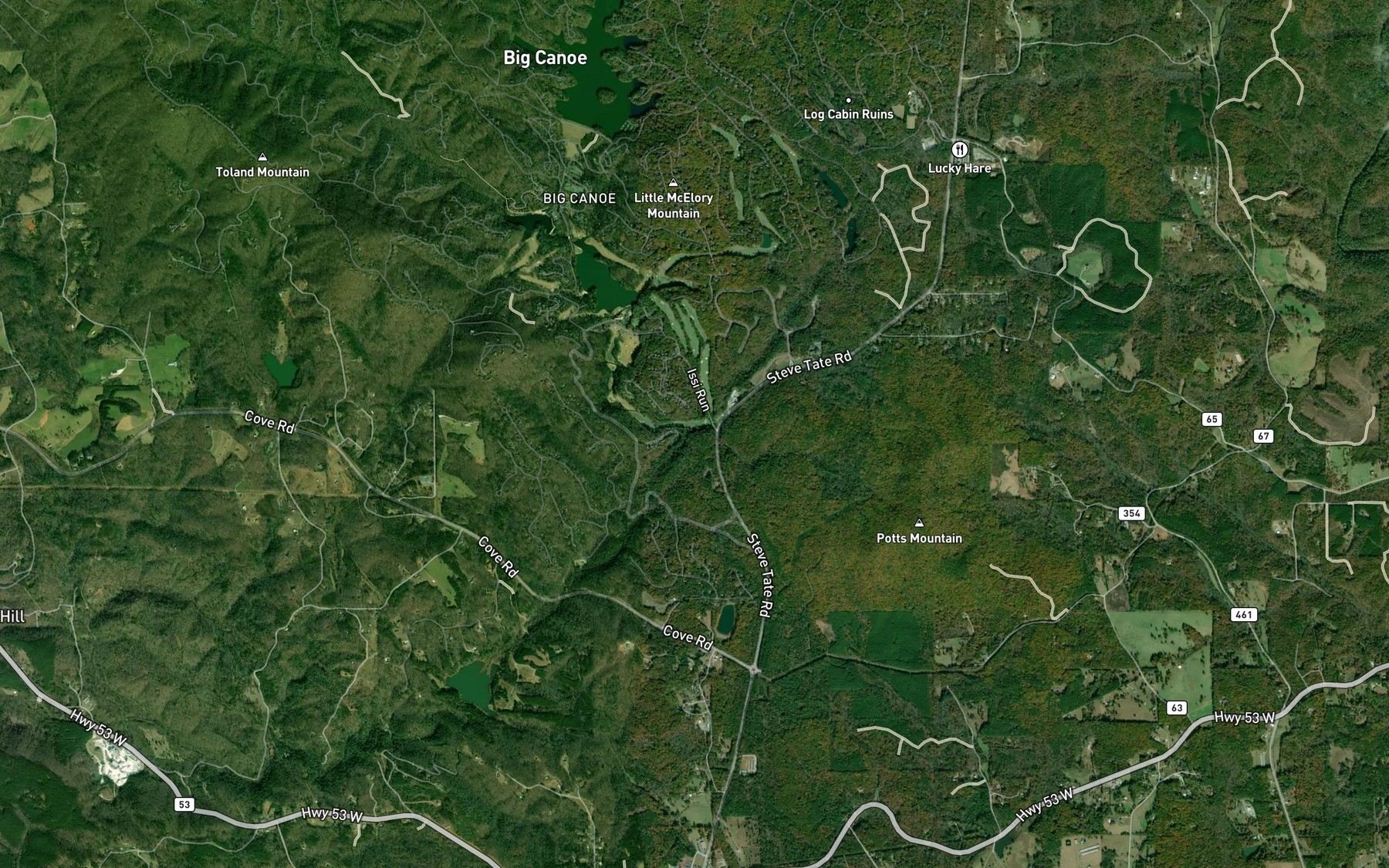 Satellite map of the Blackwell Creek
