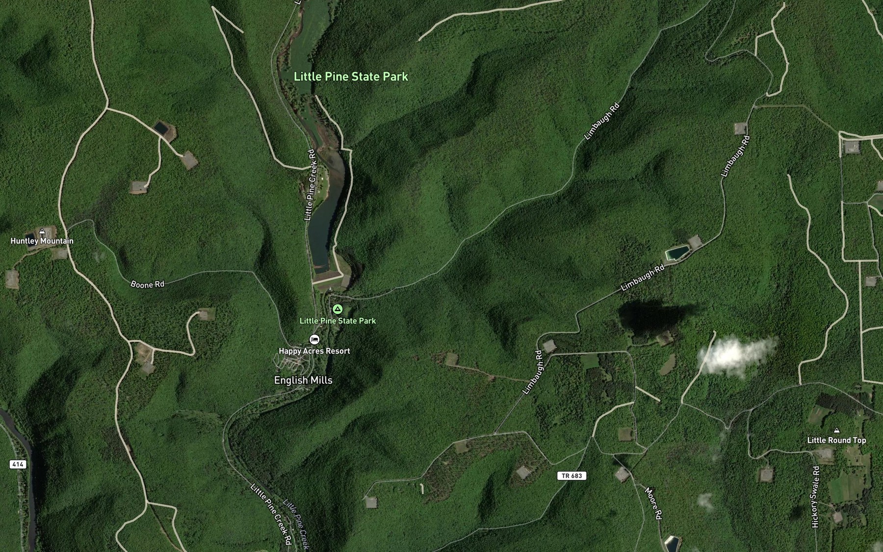 Satellite map of the Carson Run