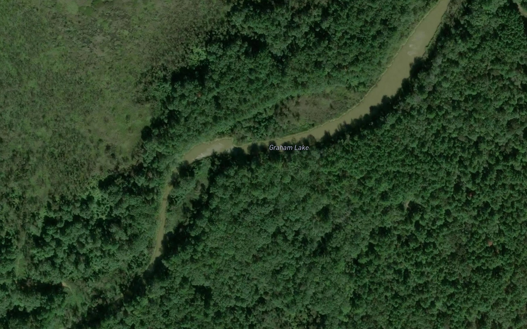 Satellite map of the Graham Lake