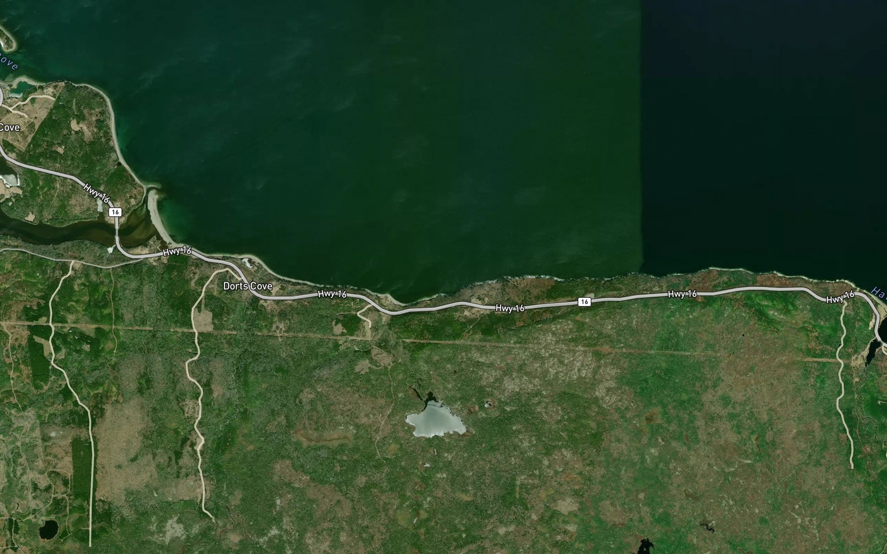 Satellite map of the Currys Lake Brook