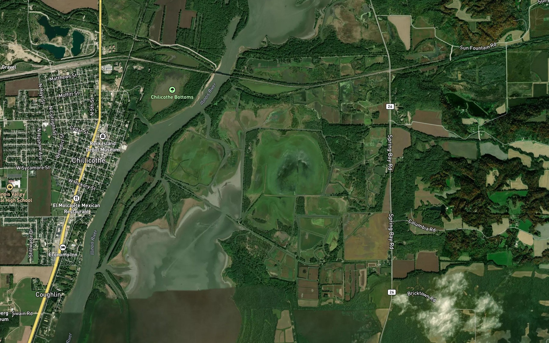 Satellite map of the Douglas Lake