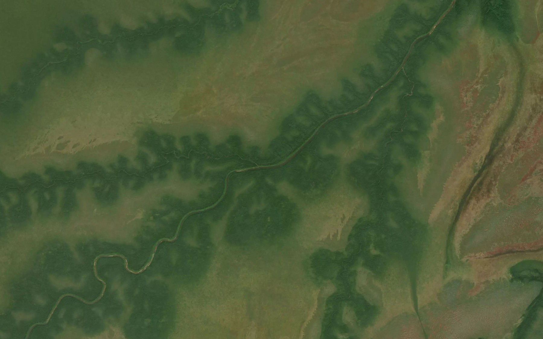 Satellite map of the Wabuck River