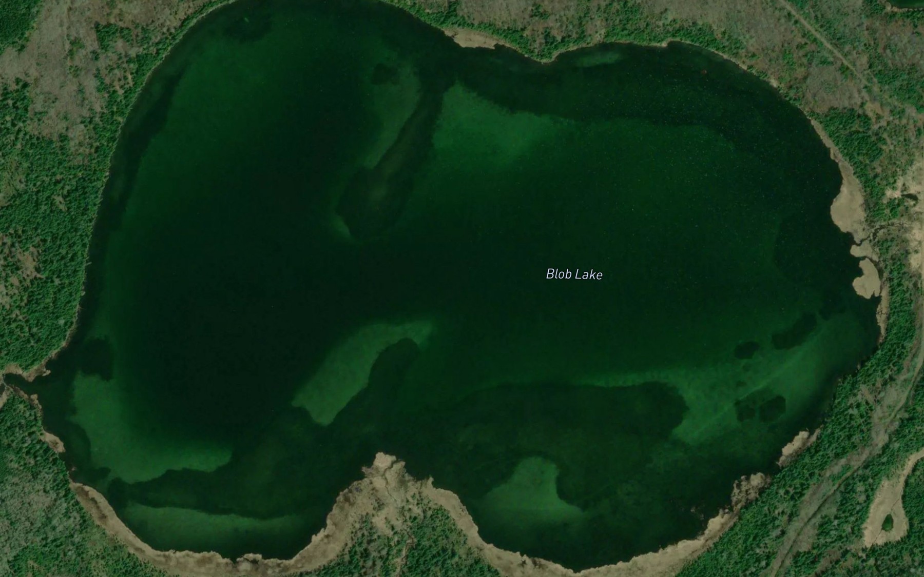 Satellite map of the Blob Lake