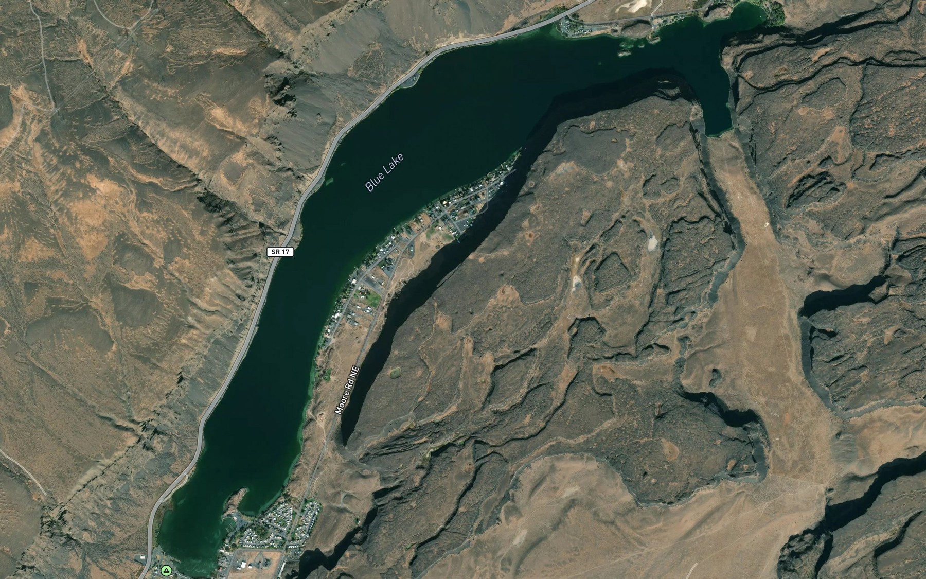 Satellite map of the Blue Lake