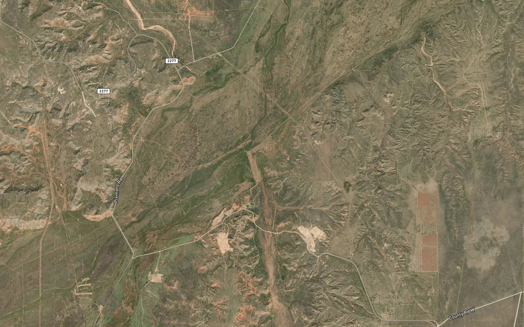 Satellite map of the Bear Creek