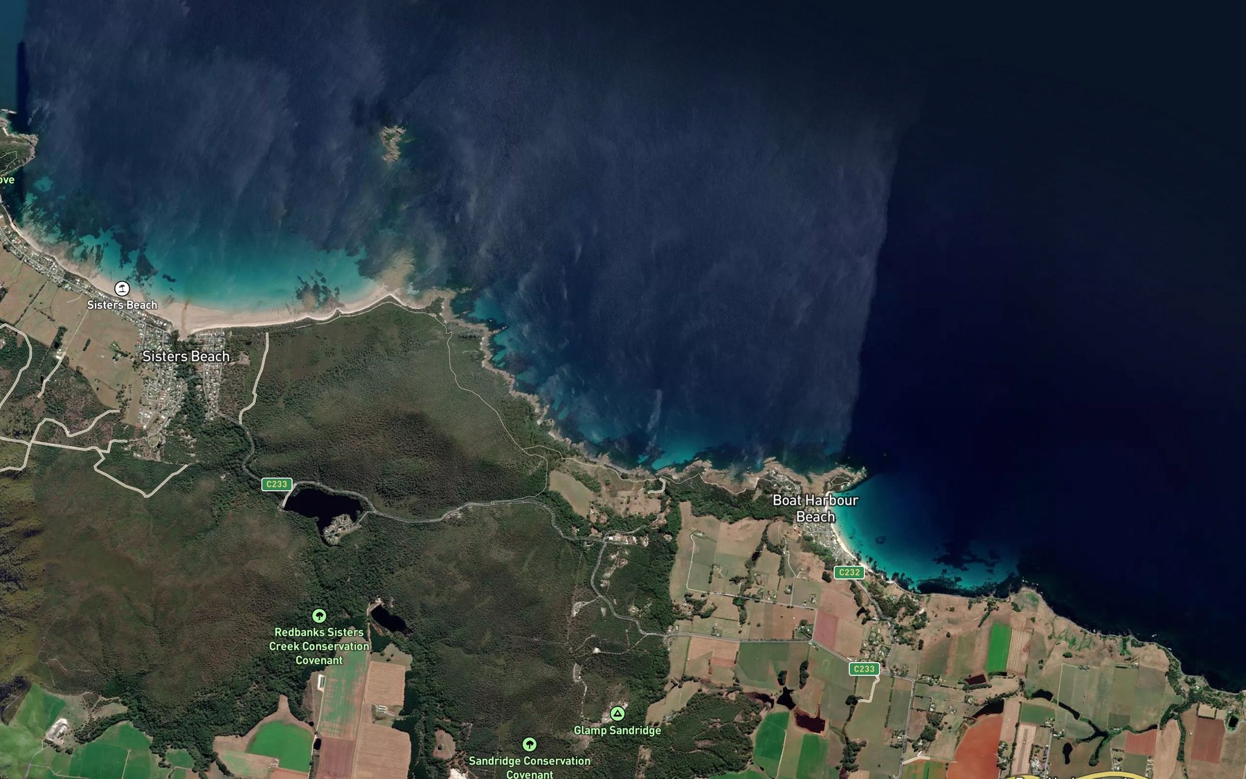 Satellite map of the Western Bay