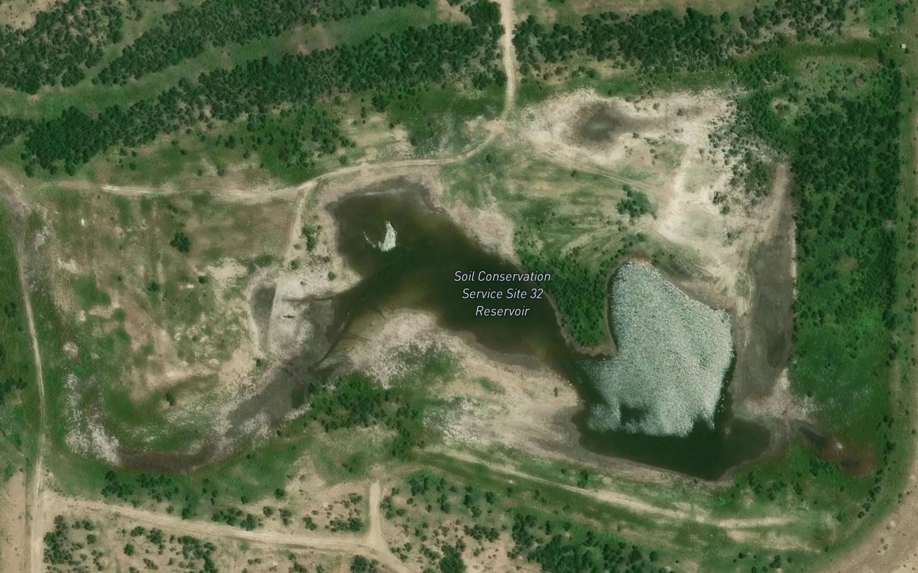 Satellite map of the Soil Conservation Service Site 32 Reservoir