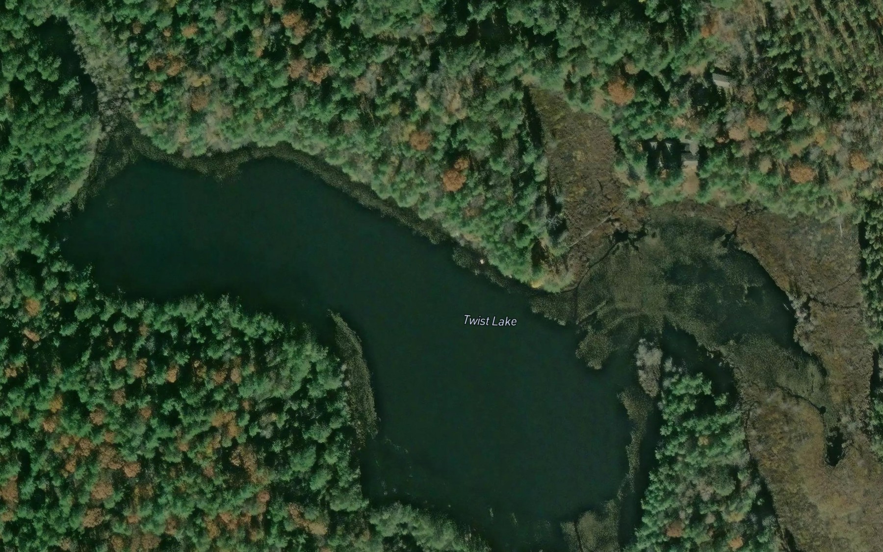 Satellite map of the Twist Lake