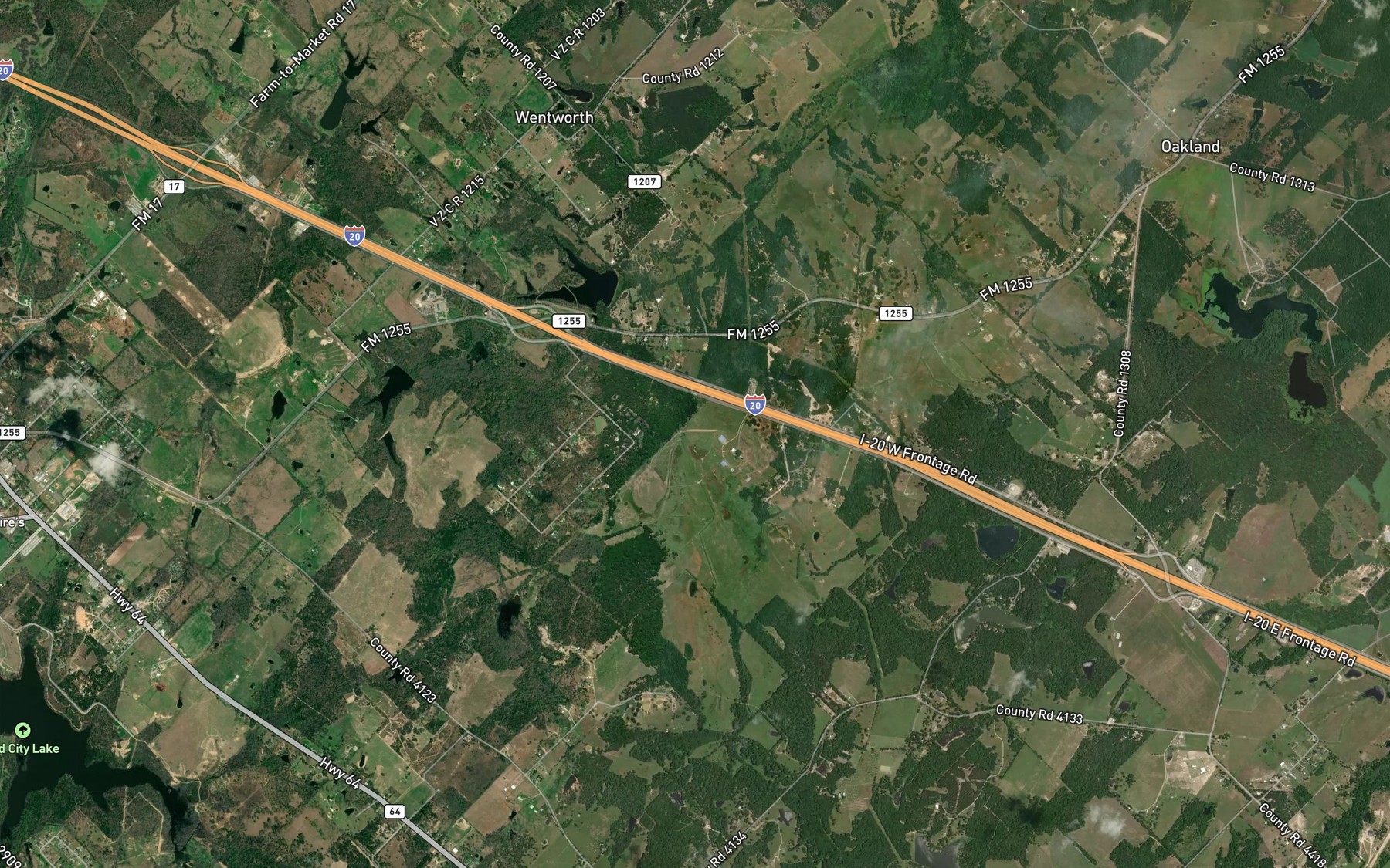Satellite map of the Myrtle Branch