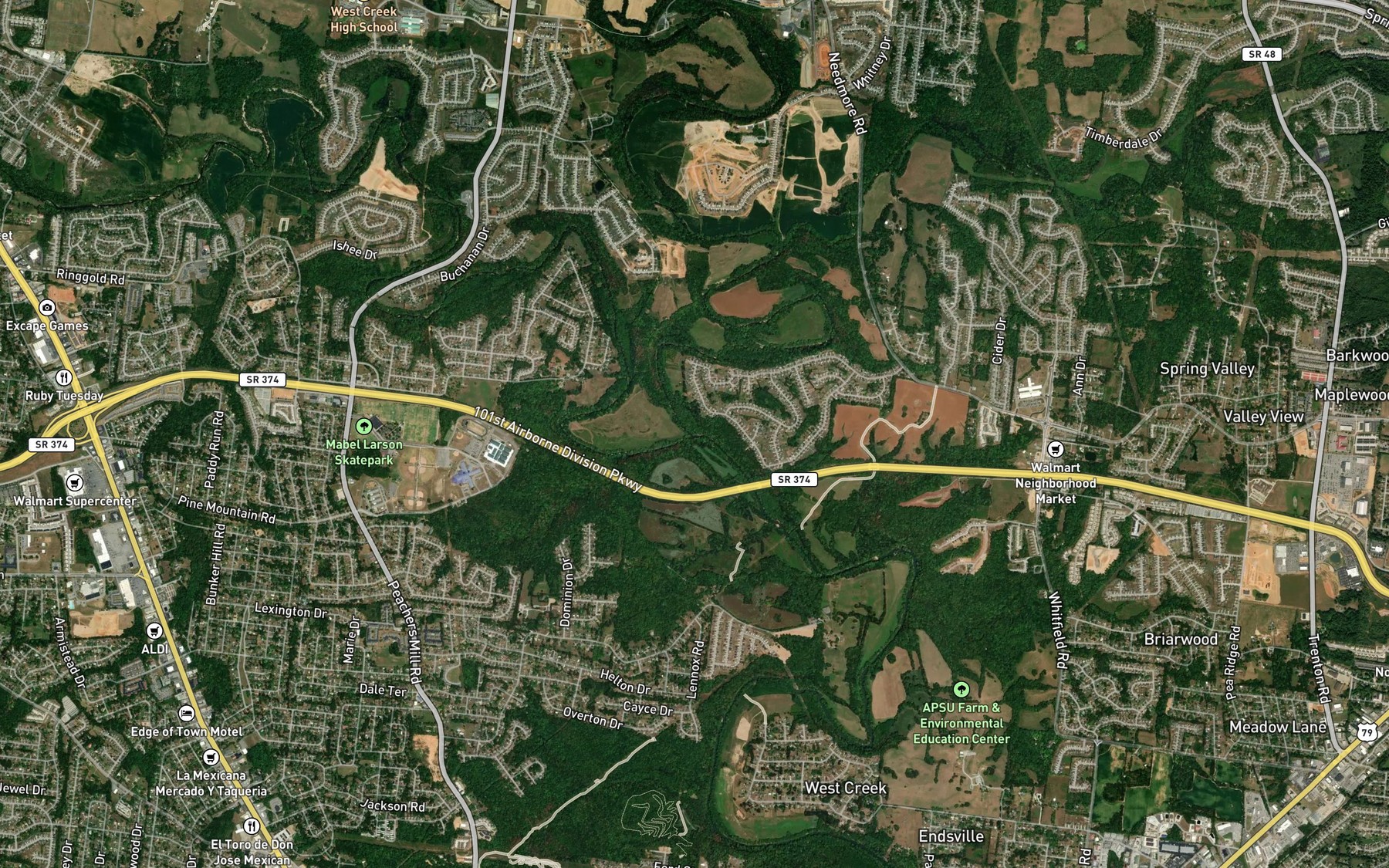 Satellite map of the Little West Fork