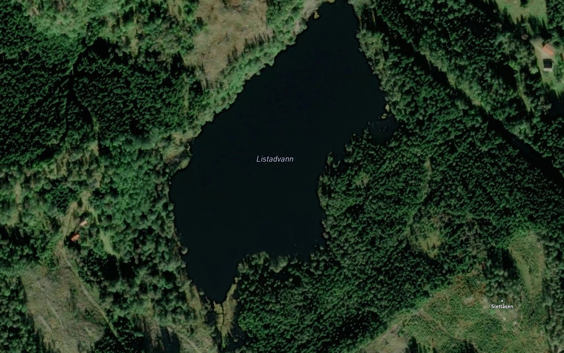 Satellite map of the Listadvann