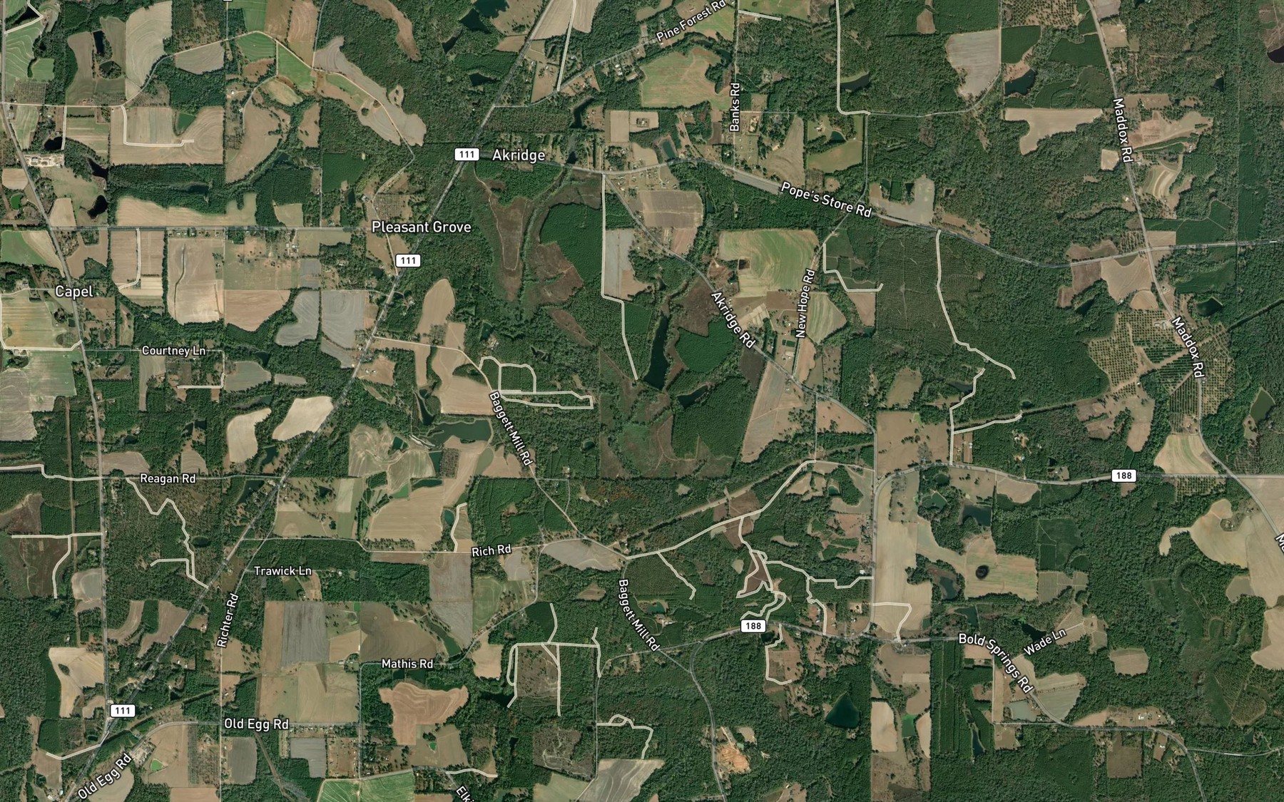 Satellite map of the Nixon Lake