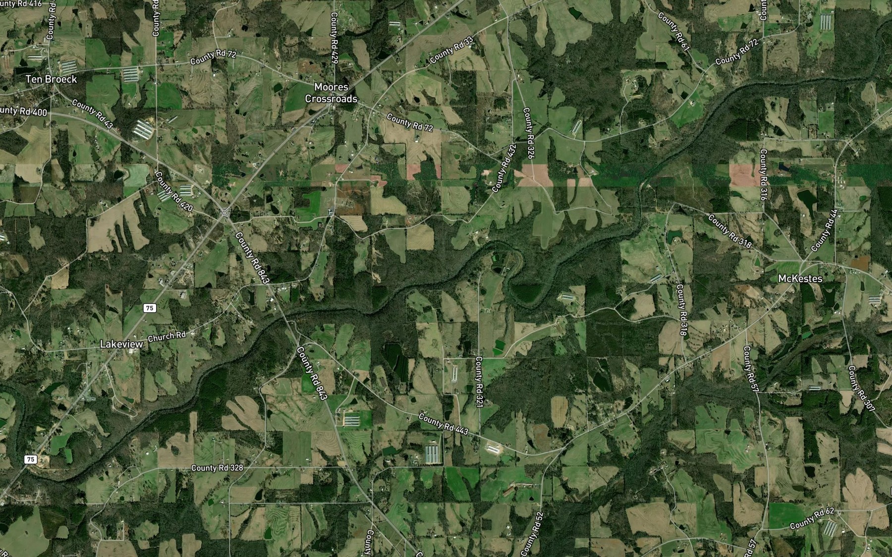 Satellite map of the Big Branch