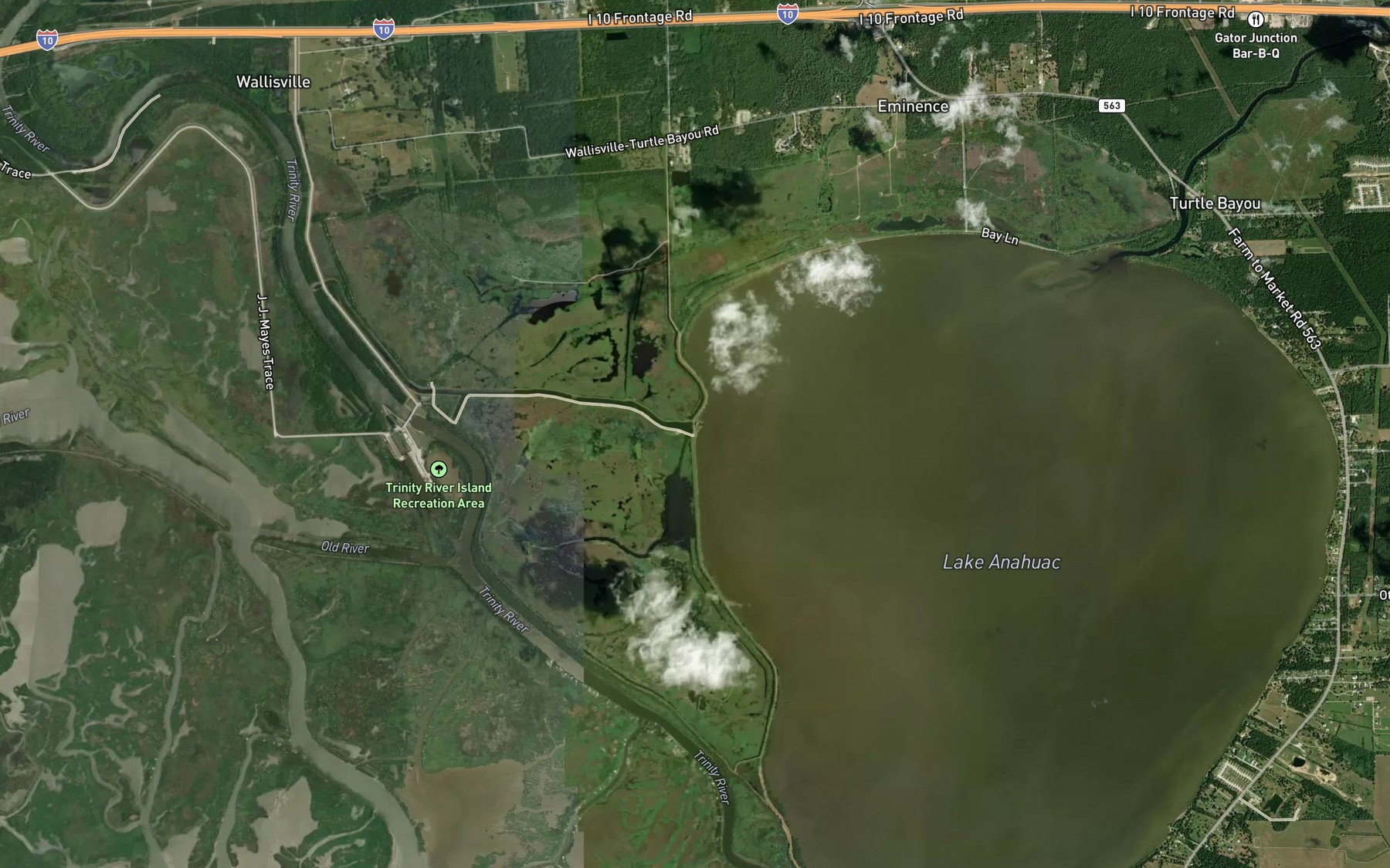 Satellite map of the Big Hog Bayou