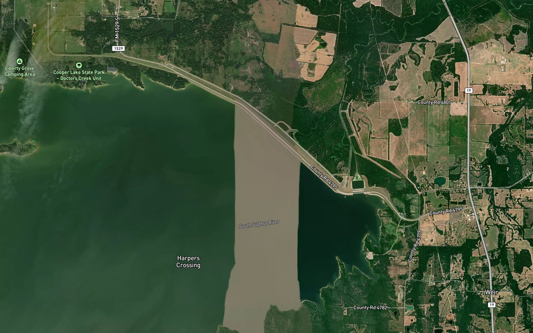 Satellite map of the Doctors Creek